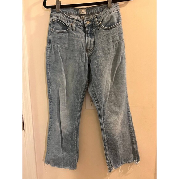 J. Crew Denim Jeans Women's Size 25 Blue Straight Leg Belt Loops Button Outdoor - Picture 1 of 6